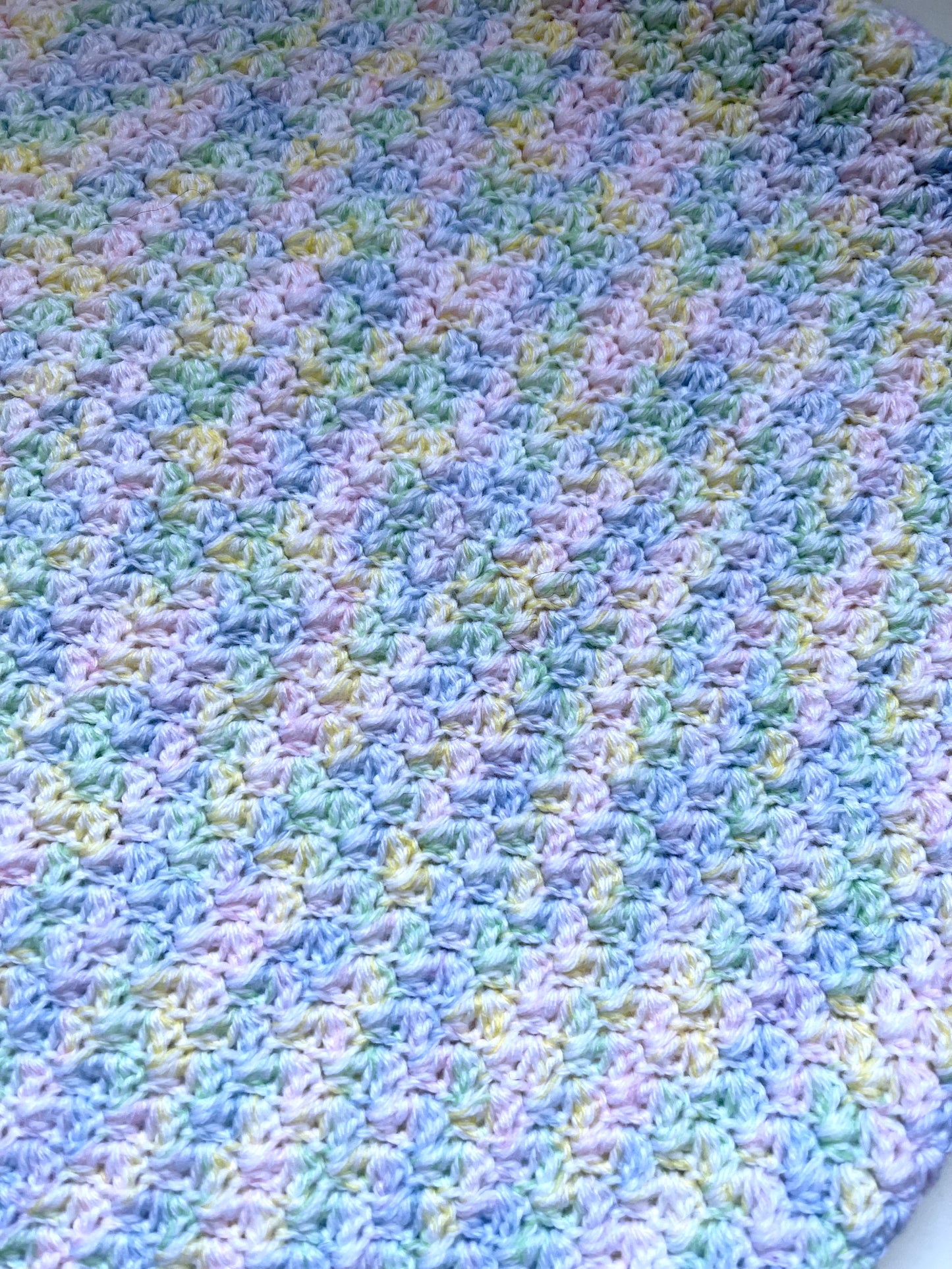 Pastel Rainbow Knit Blanket