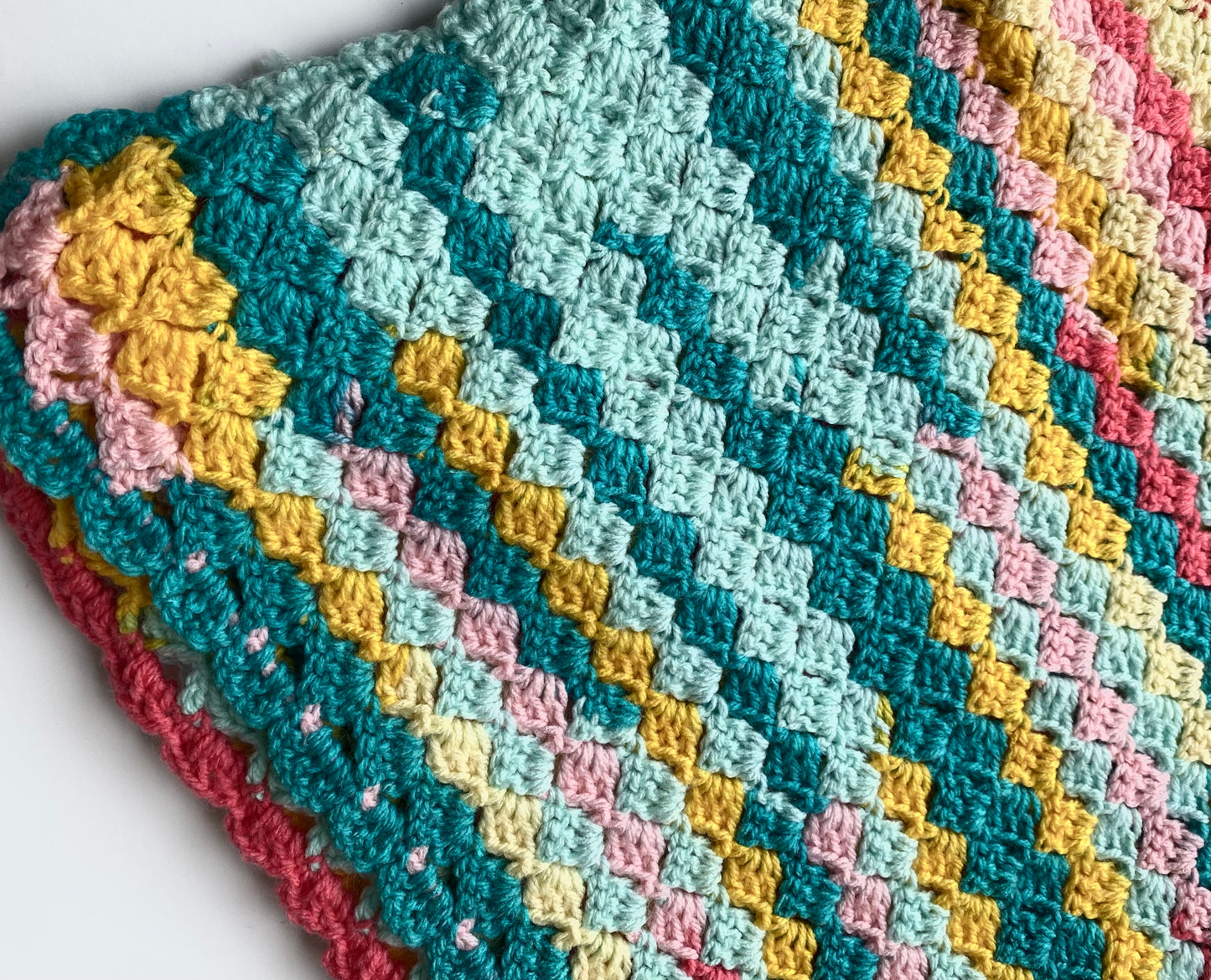 Checkerboard Vibrant rainbow Knit Blanket