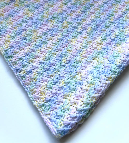 Pastel Rainbow Knit Blanket