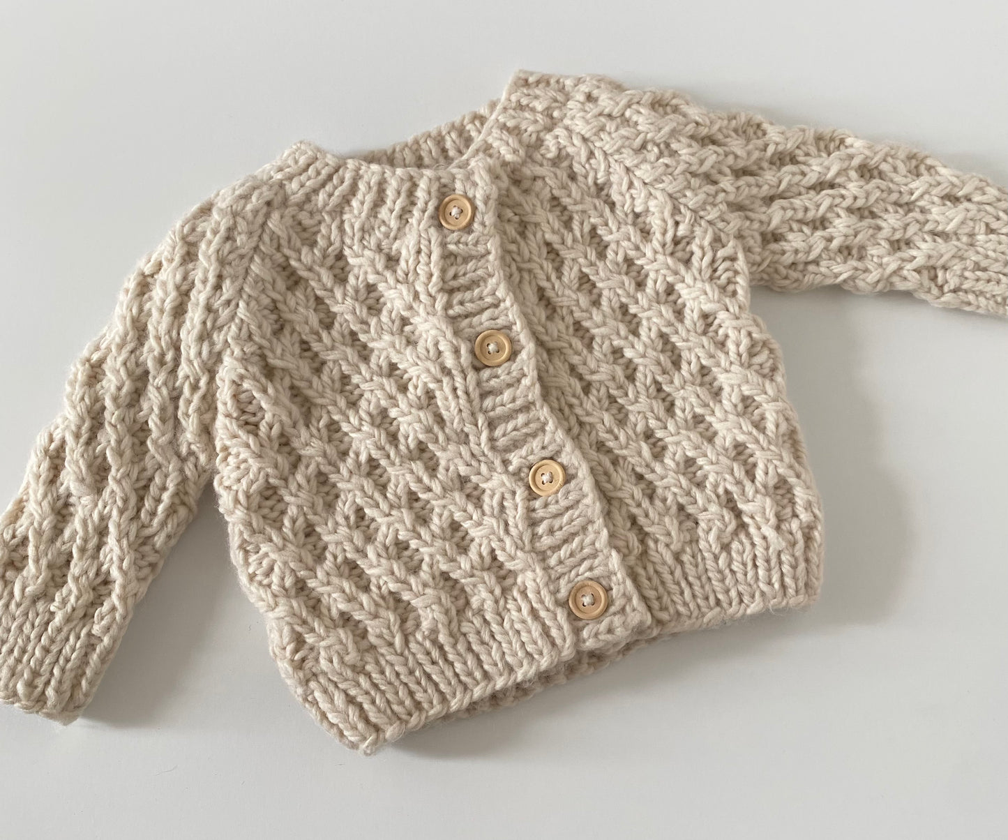 Waffle Cream Knit Cardigan