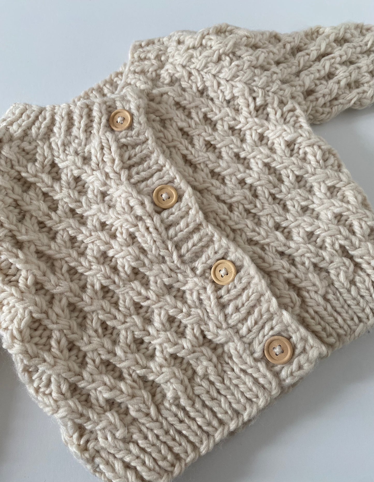 Waffle Cream Knit Cardigan